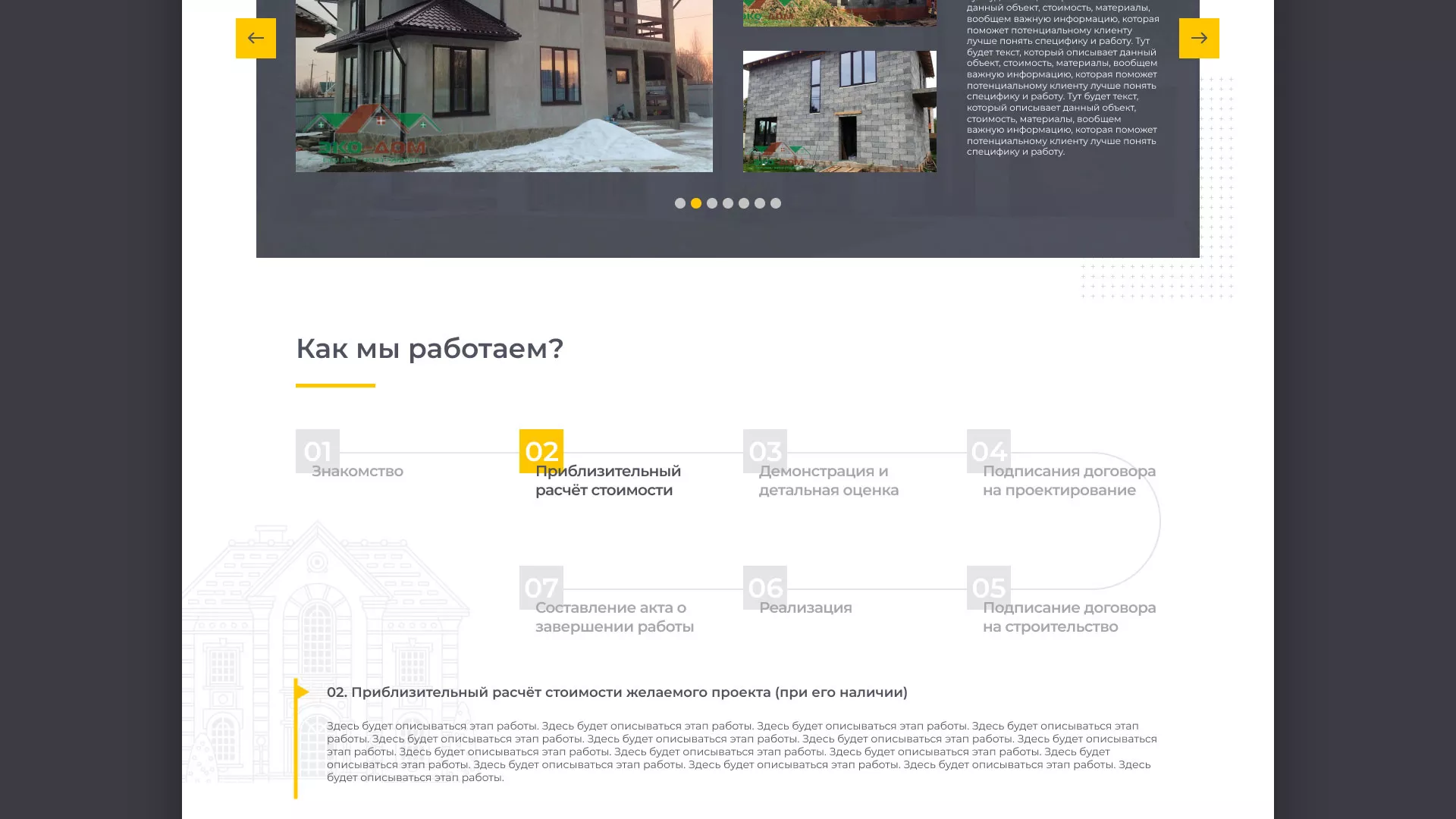 Создание сайта для строительной компании «ЭКОДОМ» в Урене