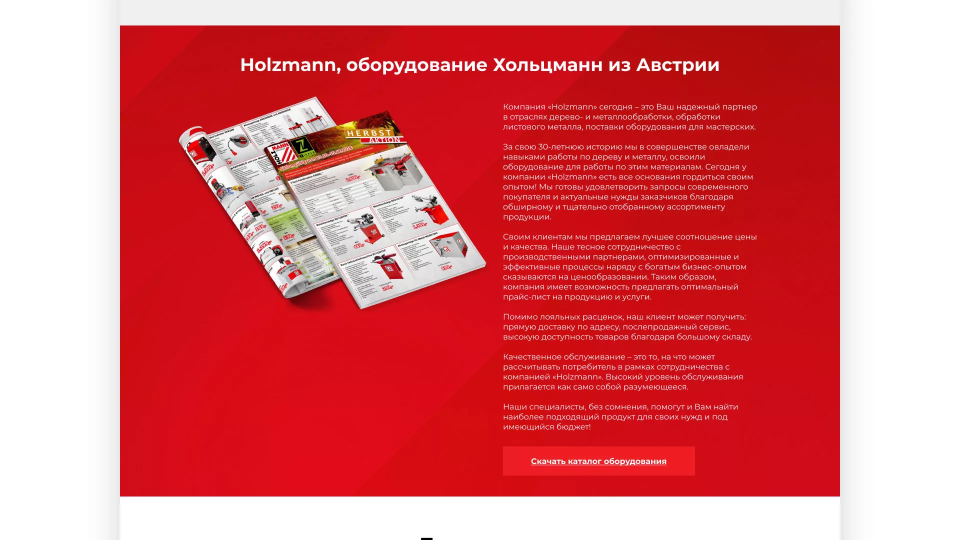 Создание сайта компании «HOLZMANN Maschinen GmbH» в Урене