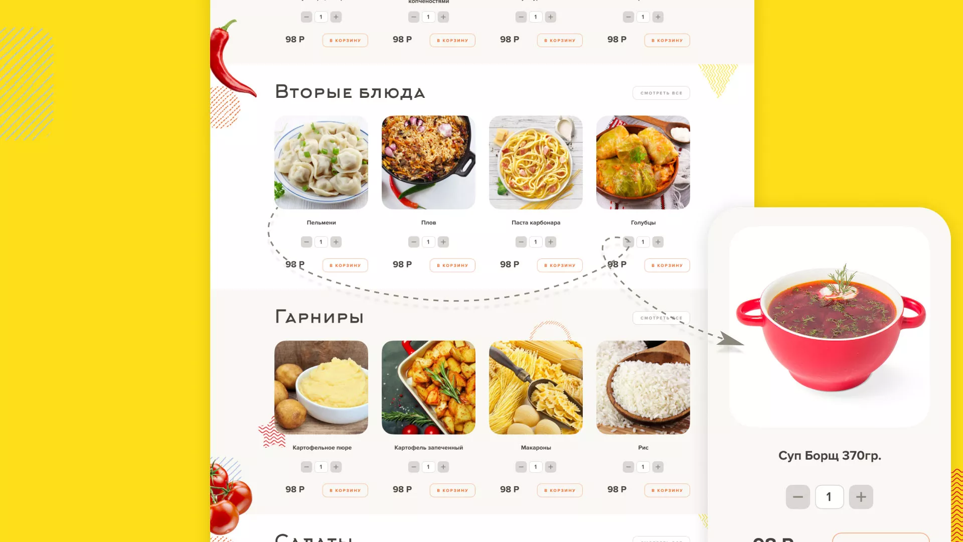 Разработка сайта кафе-столовой «Суп-Мясо-Салат» в Урене